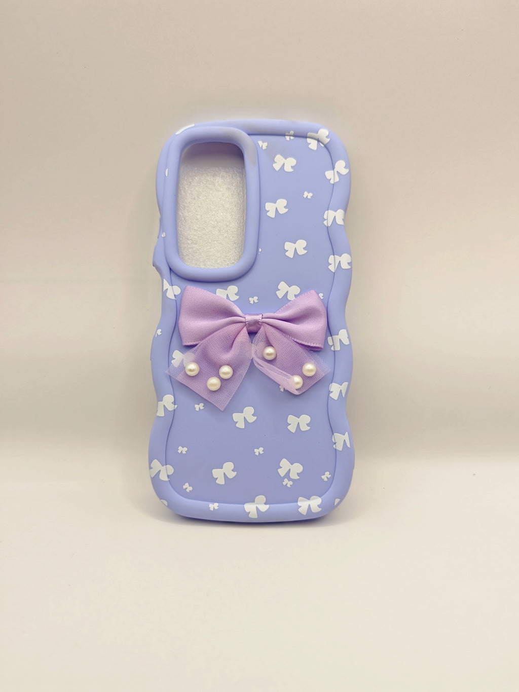 infinix hot 60- hot 60i Phone Case with Pearl Mesh Bowknot & Mini Bow Pattern