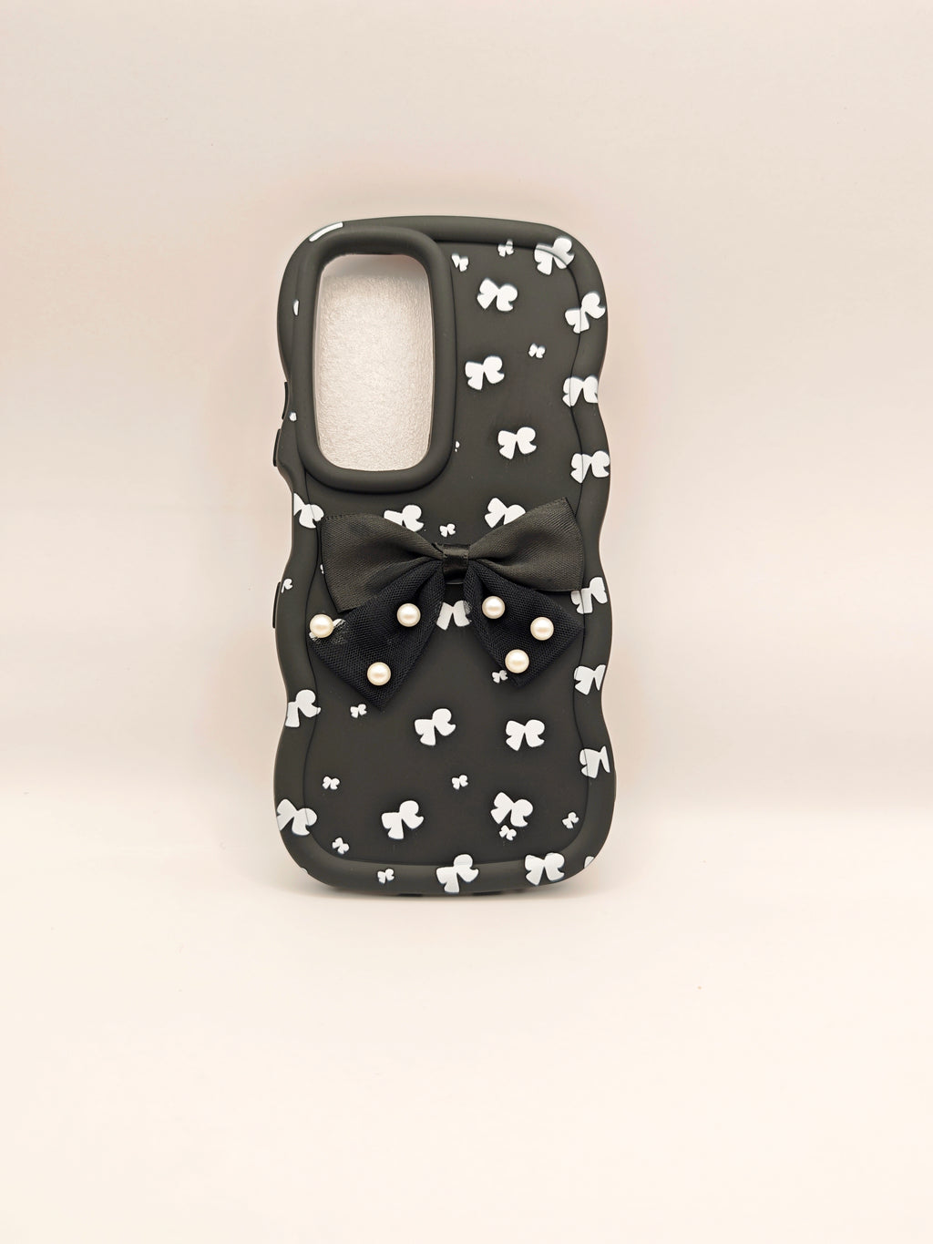 infinix hot 60- hot 60i Phone Case with Pearl Mesh Bowknot & Mini Bow Pattern