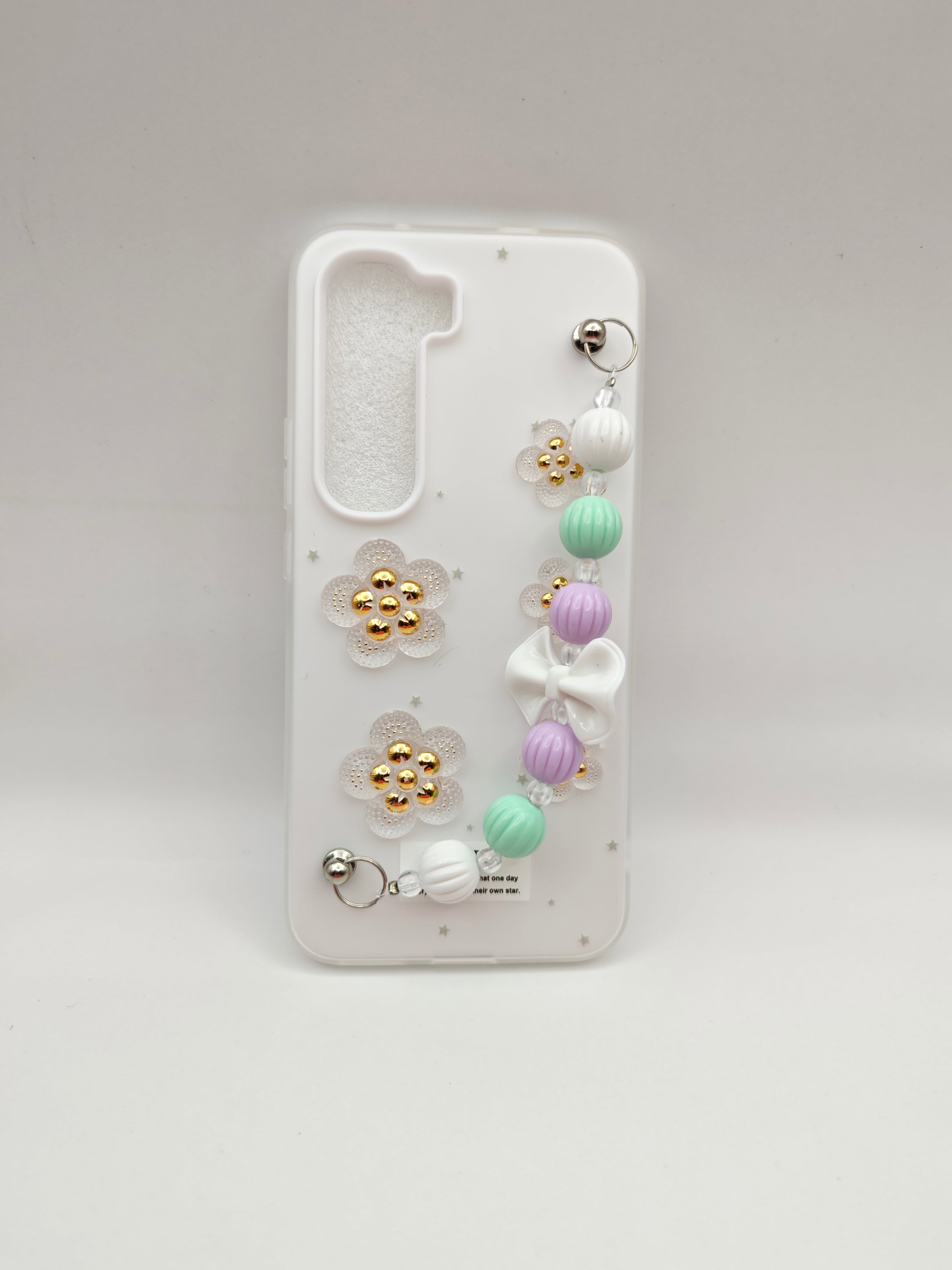 infinix hot 60 pro plus Cute 3D Floral Mobile Back Covers with Matching Beaded Bow Wrist Straps