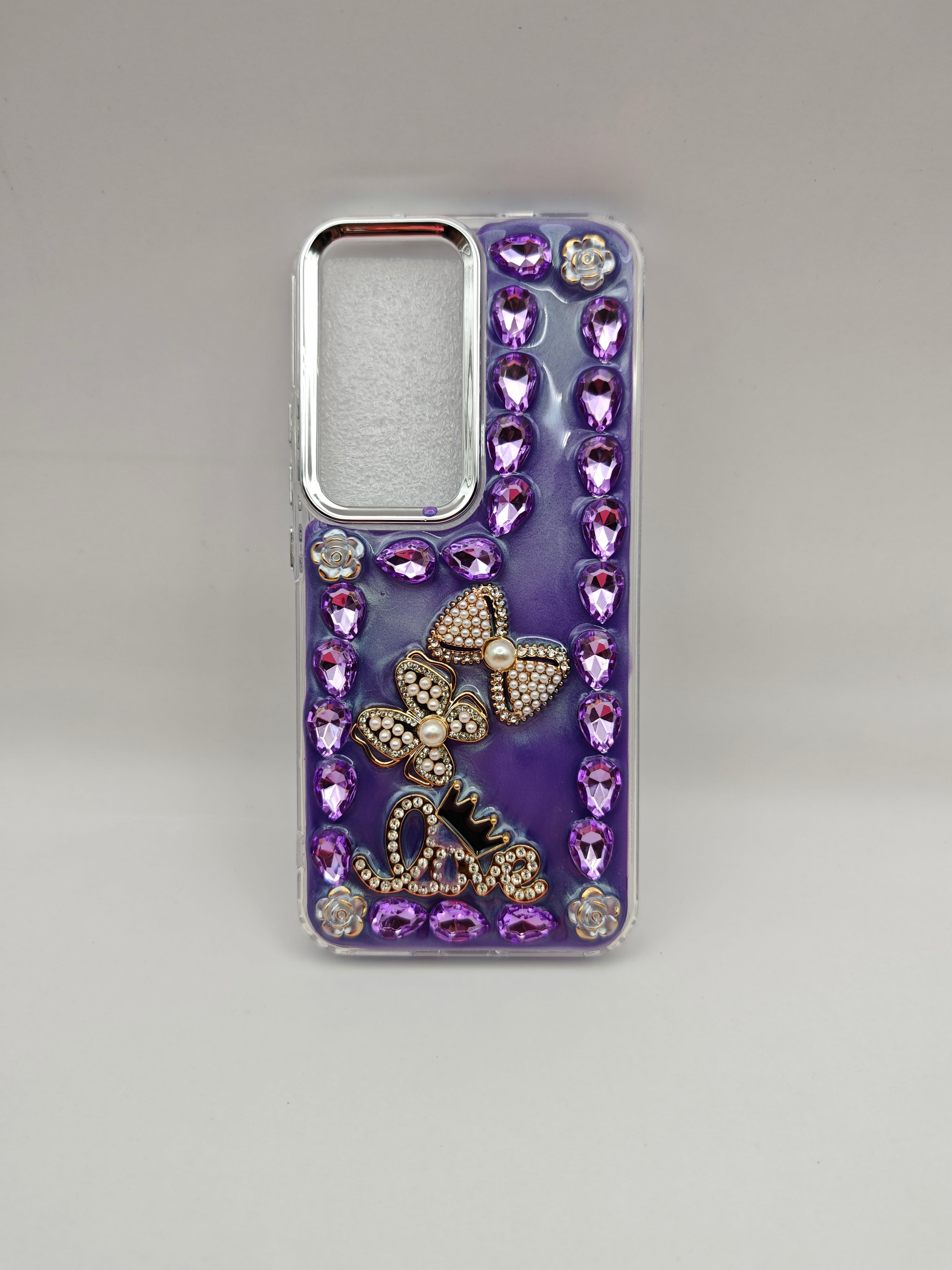 infinix hot 60 pro plus Luxury Rhinestone & Pearl "Love" Bow Charm Phone Case