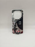 Redmi note 15 Luxury Floral Wristlet Case with Rhinestone Trim