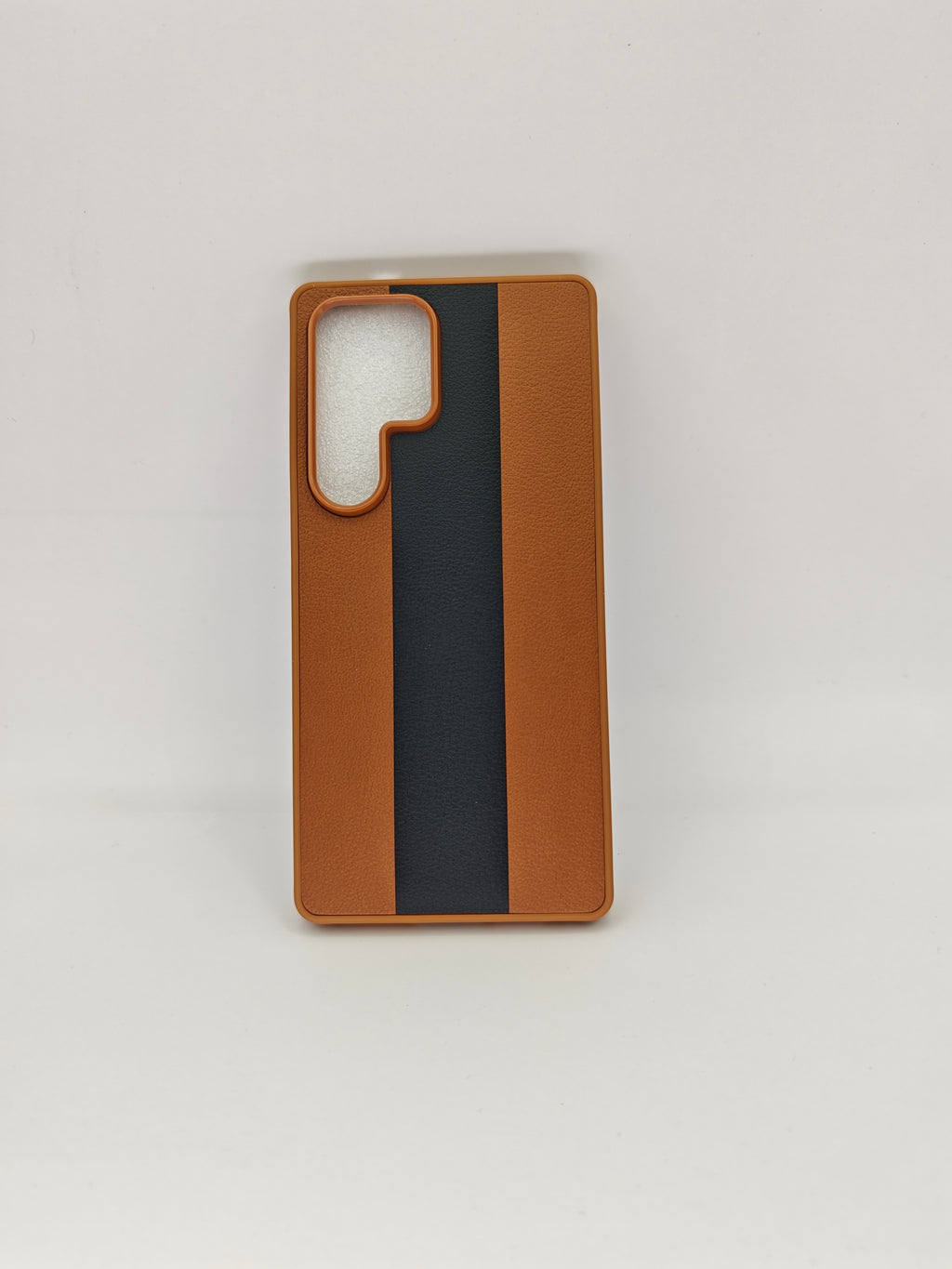 Premium Tri-Color Stripe Faux-Leather Matte Protective Case for Samsung Galaxy S25 Ultra