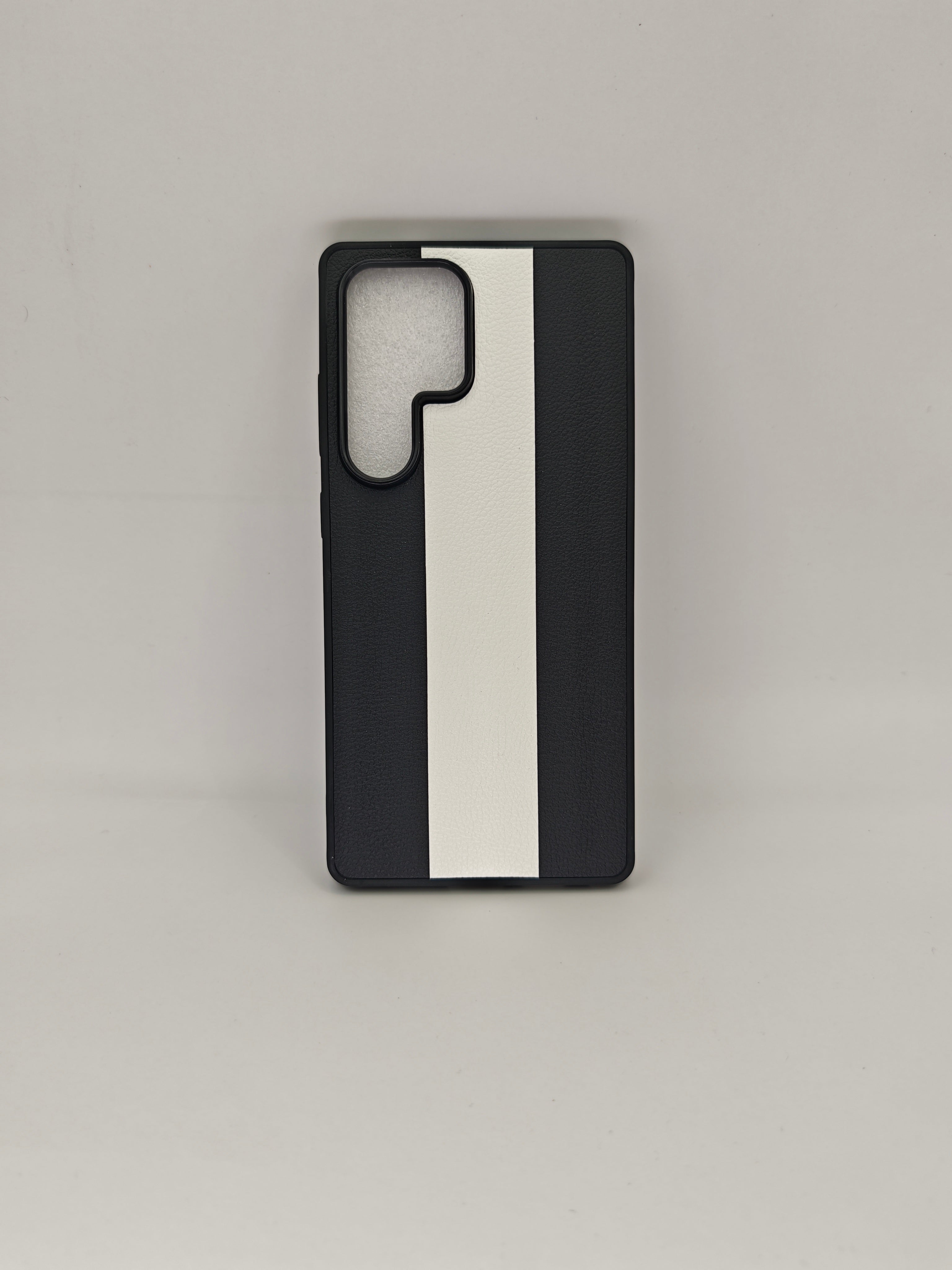 Premium Tri-Color Stripe Faux-Leather Matte Protective Case for Samsung Galaxy S25 Ultra