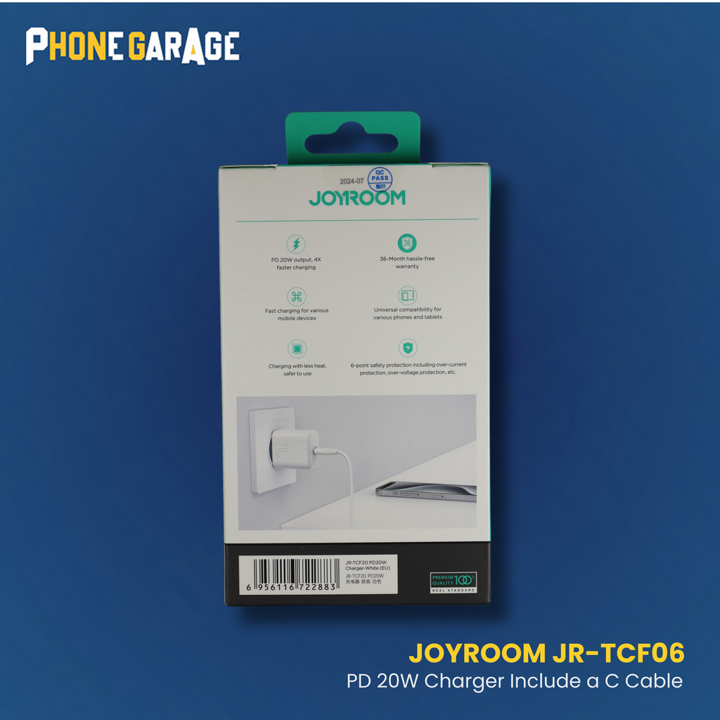 Joyroom JR-TCF11 is a 20W mini intelligent fast charger designed for modern smartphones and tablets