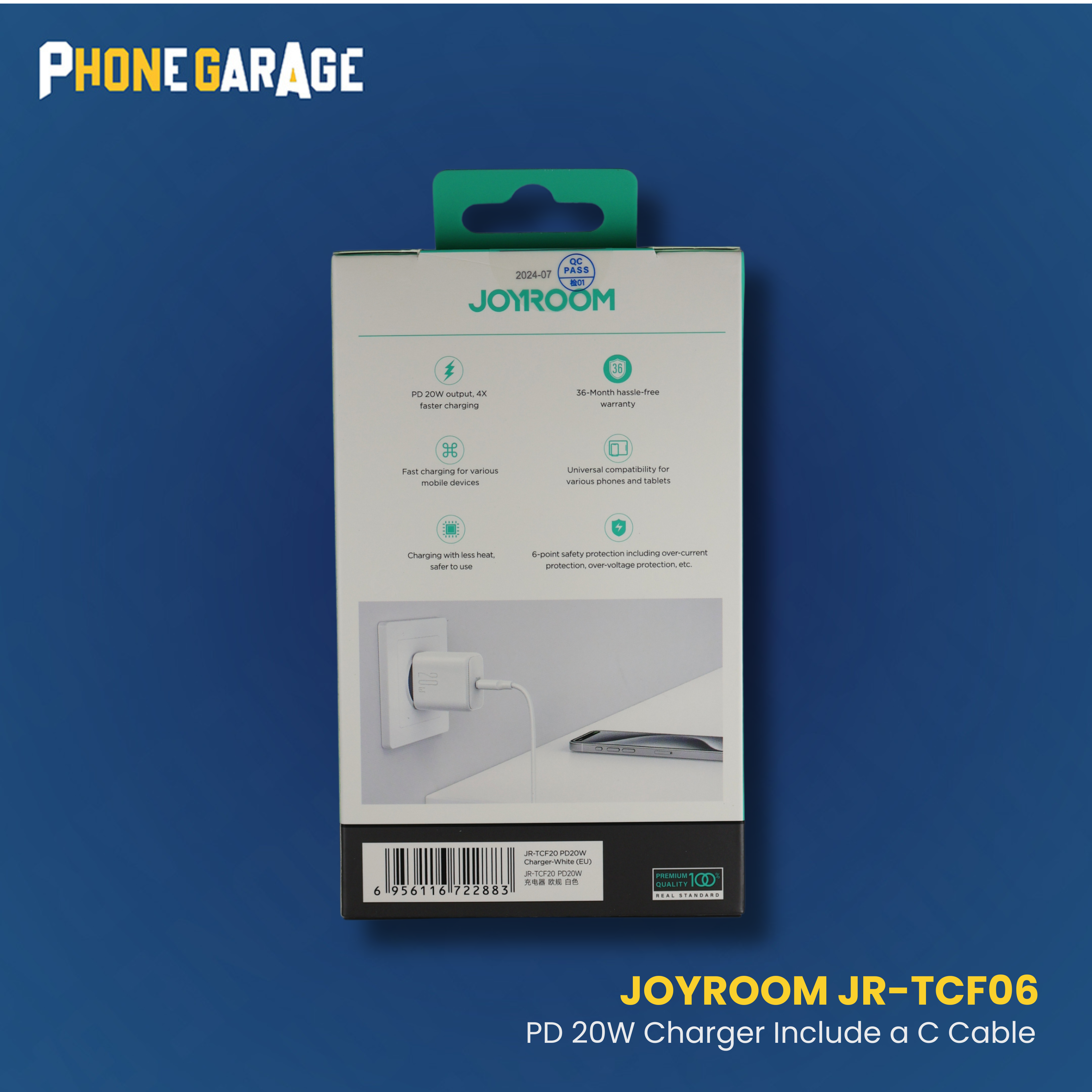 Joyroom JR-TCF11 is a 20W mini intelligent fast charger designed for modern smartphones and tablets