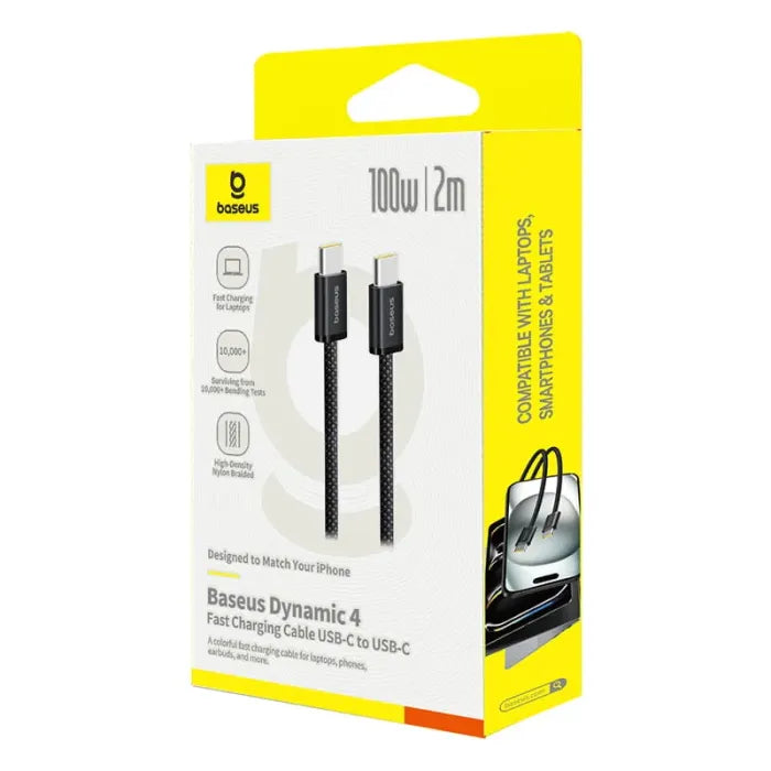 Baseus Dynamic 4 USB-C to USB-C Fast Charging Cable 100W PD High-Speed Data Cable 2m