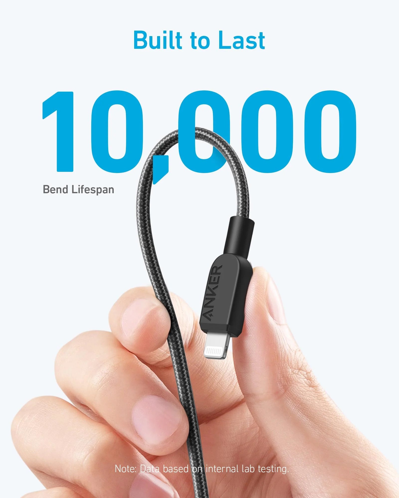 Anker 310 USB-C to Lightning Fast Charging Cable 3ft – Apple MFi Certified