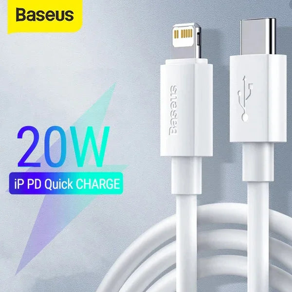 Baseus Superior USB-C to Lightning Cable 1M – PD 20W Fast Charging Data Cable for iPhone (Type-C to iP)