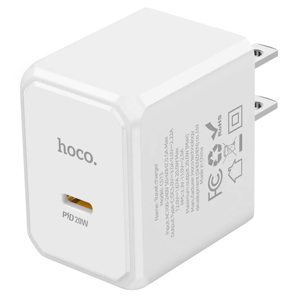 HOCO CS13 Ocean PD 20W Fast Charger – USB-C Power Delivery Wall Charger (US Plug)