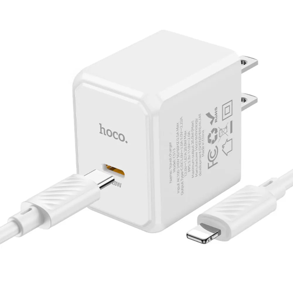 HOCO CS13 Ocean PD 20W Fast Charger – USB-C Power Delivery Wall Charger (US Plug)
