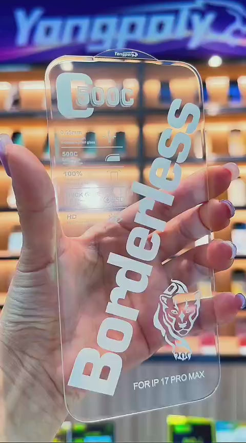 Yongpoly Iphone series Borderless 500CC tempered glass availble at mobile essentials store ,pakistan